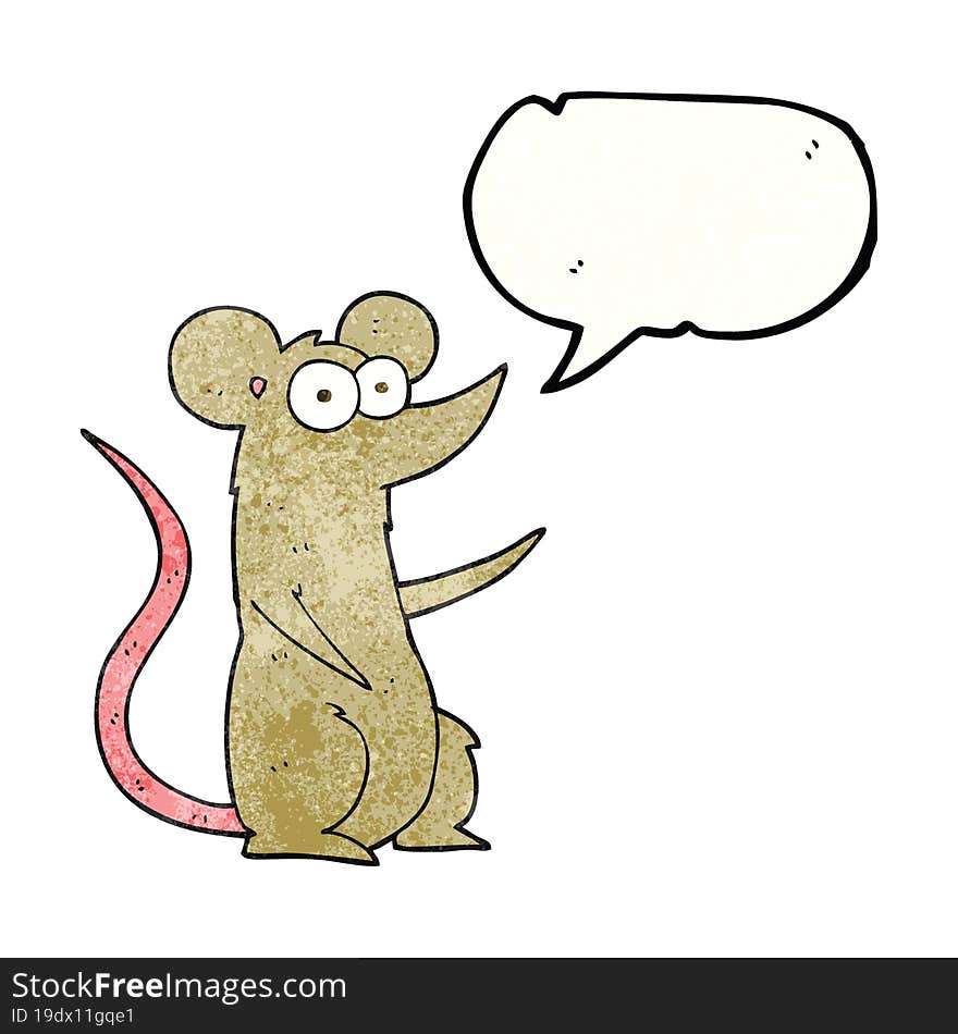 speech bubble textured cartoon mouse