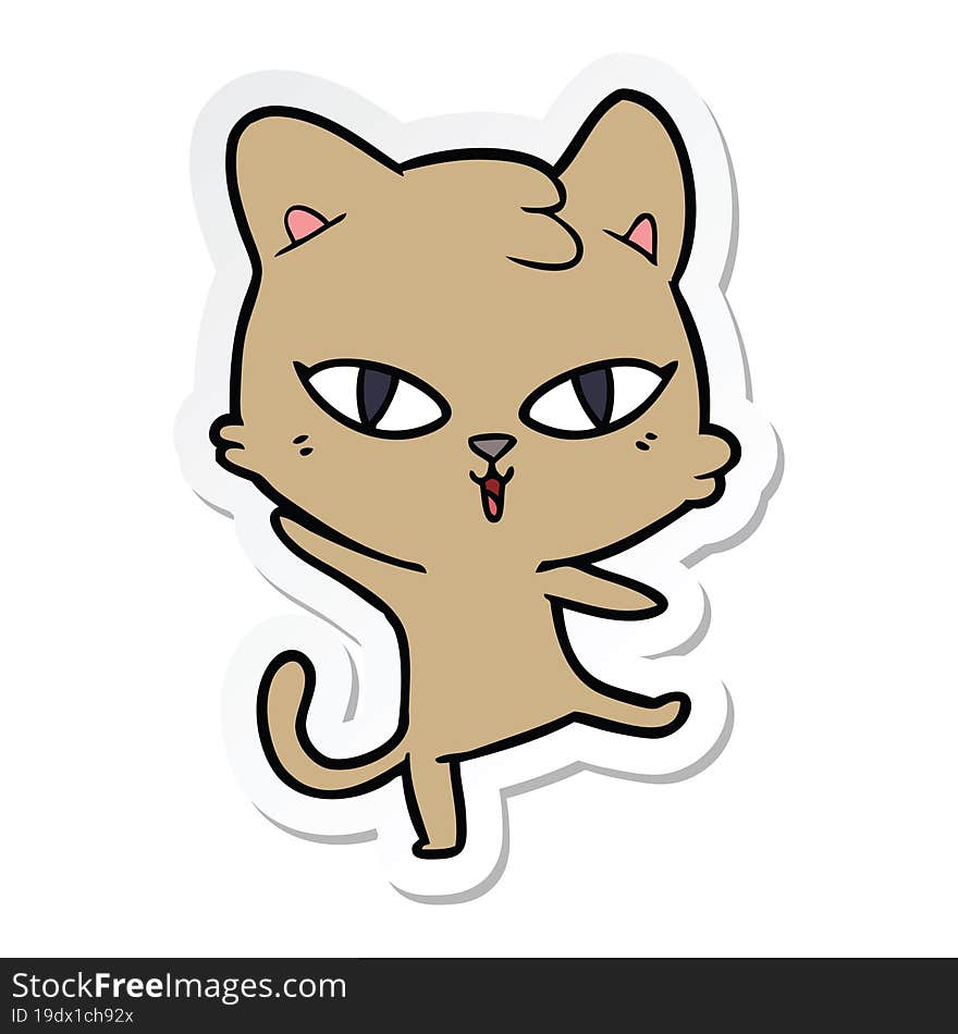 sticker of a cartoon cat