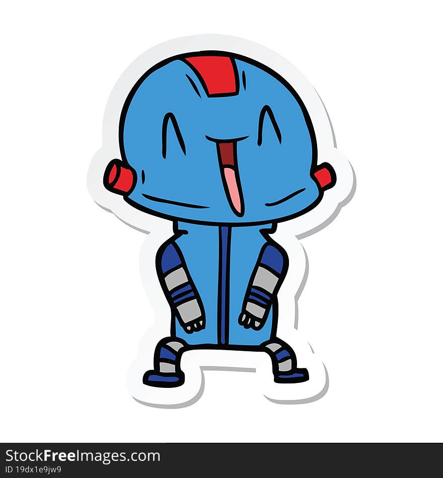 sticker of a cartoon robot