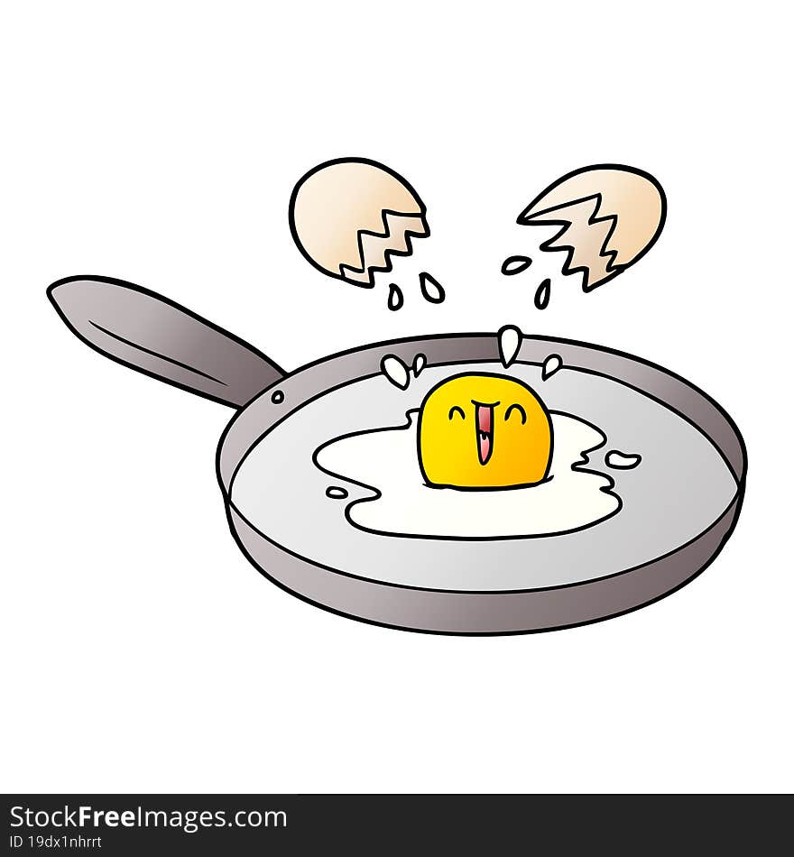 cartoon egg frying. cartoon egg frying