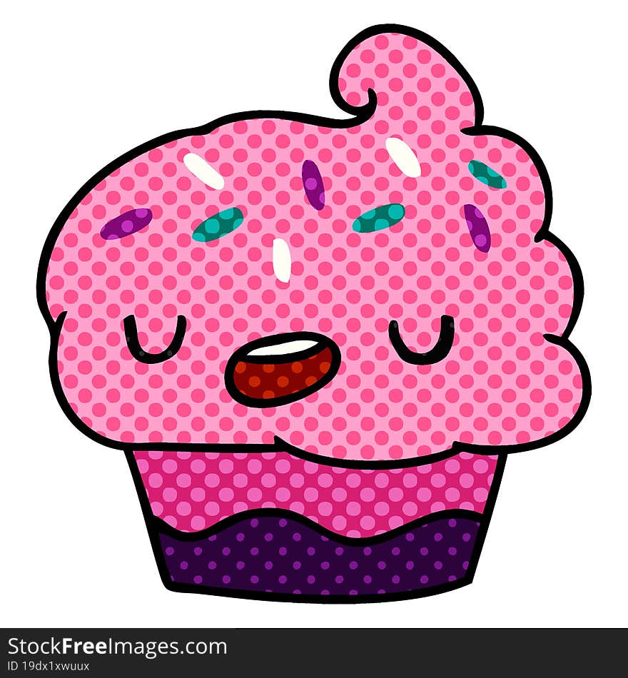 cartoon kawaii of a cute cupcake