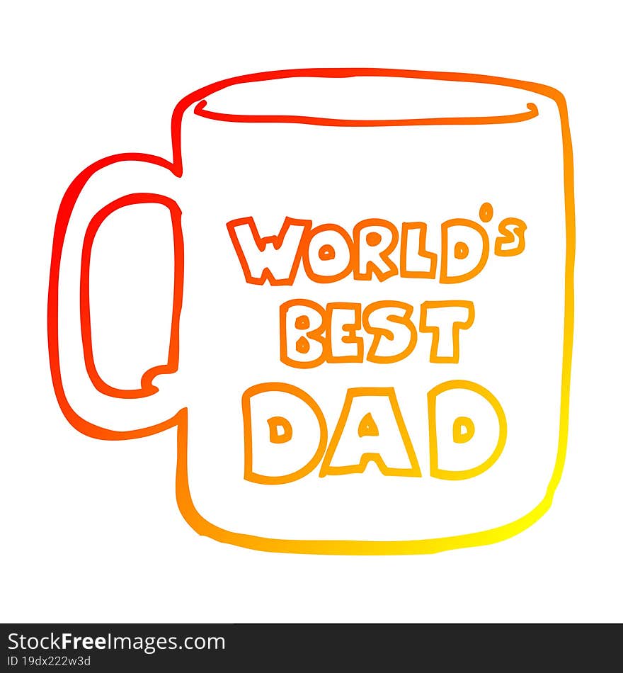 warm gradient line drawing worlds best dad mug