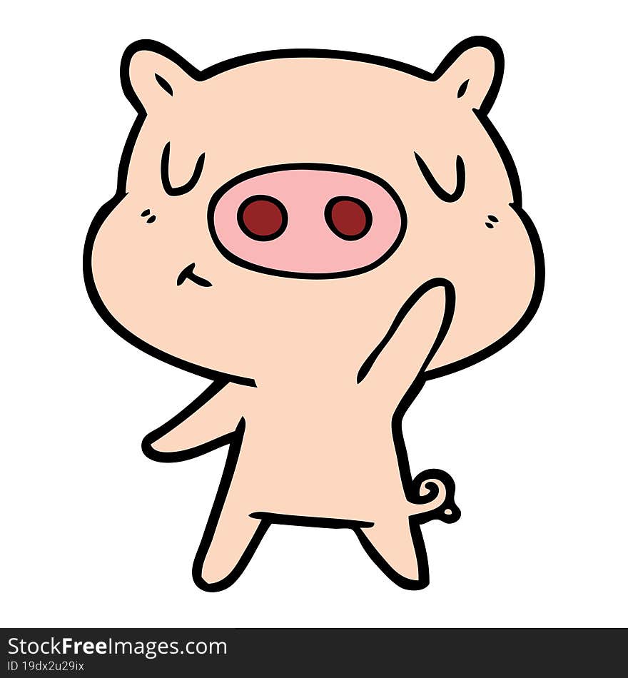 cartoon content pig. cartoon content pig