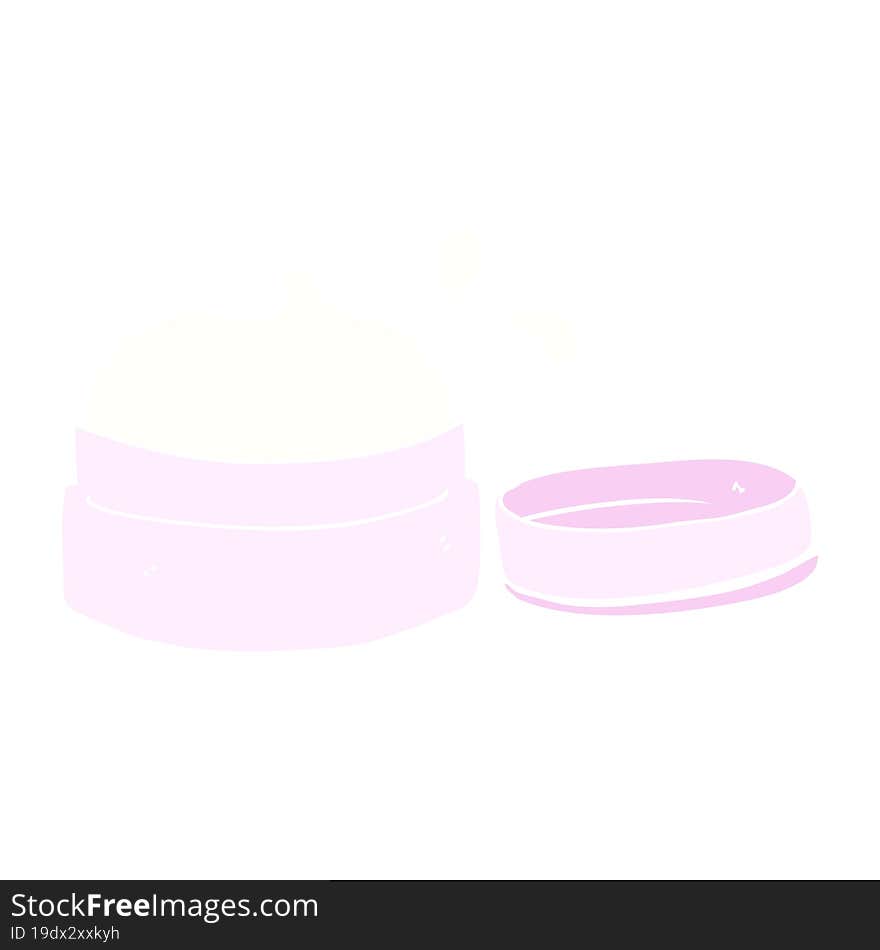 Flat Color Illustration Of A Cartoon Face Cream