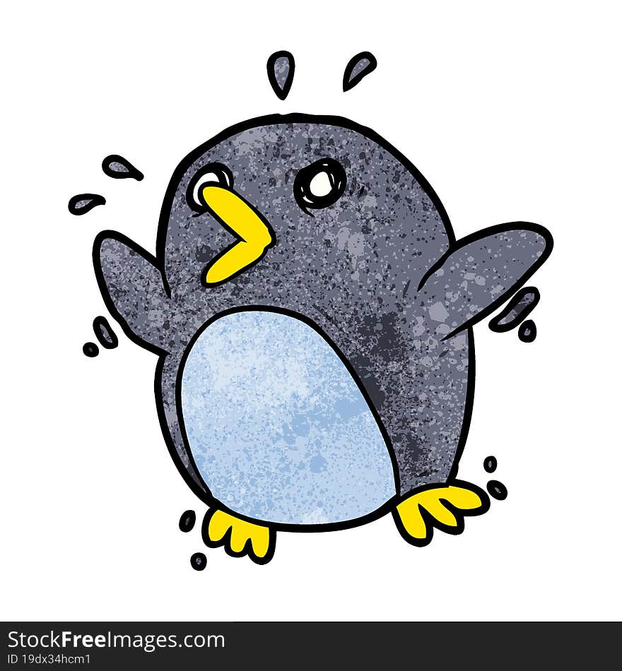 cartoon frightened penguin. cartoon frightened penguin