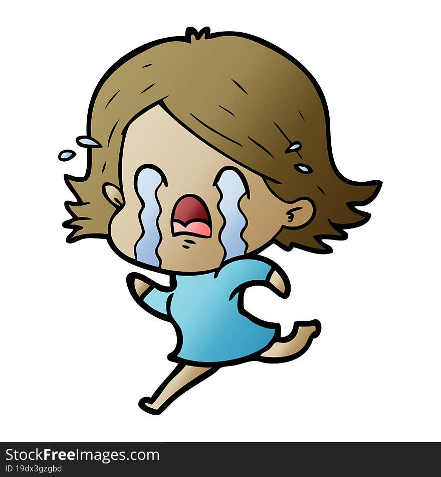 cartoon woman crying. cartoon woman crying