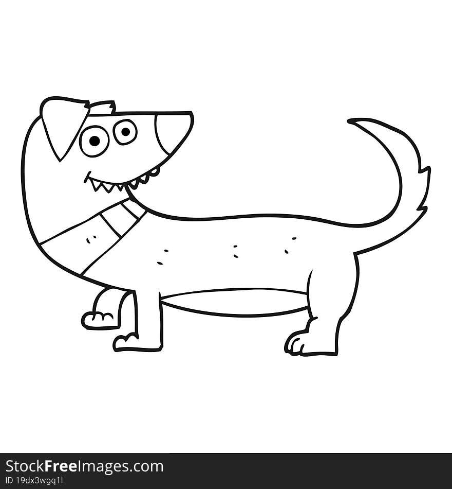 Black And White Cartoon Dog