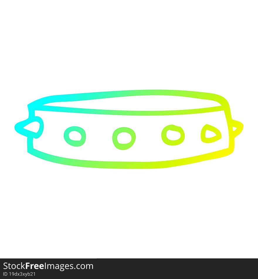 Cold Gradient Line Drawing Cartoon Spiked Dog Collar