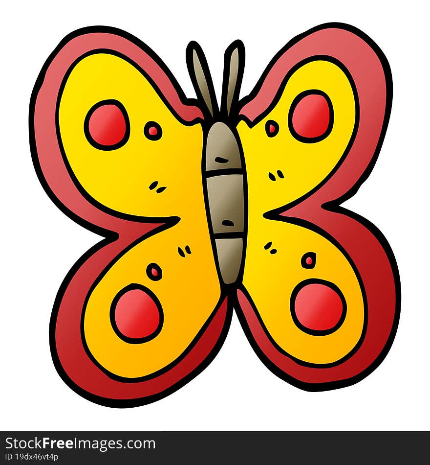 cartoon doodle huge butterfly