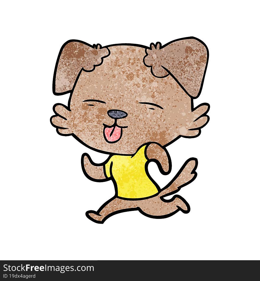 cartoon running dog sticking out tongue. cartoon running dog sticking out tongue