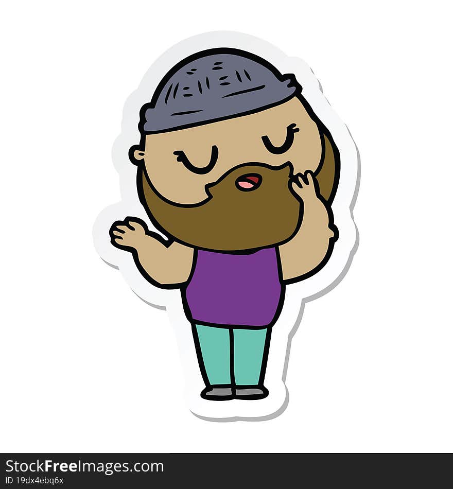 sticker of a cartoon man with beard