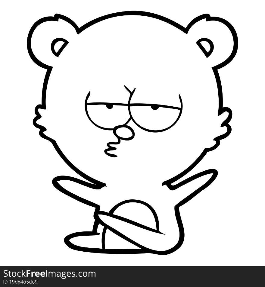 bored bear cartoon. bored bear cartoon