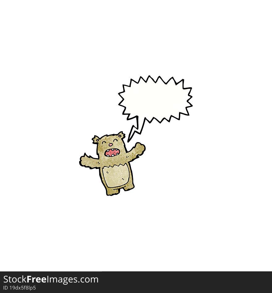 shouting teddy bear cartoon