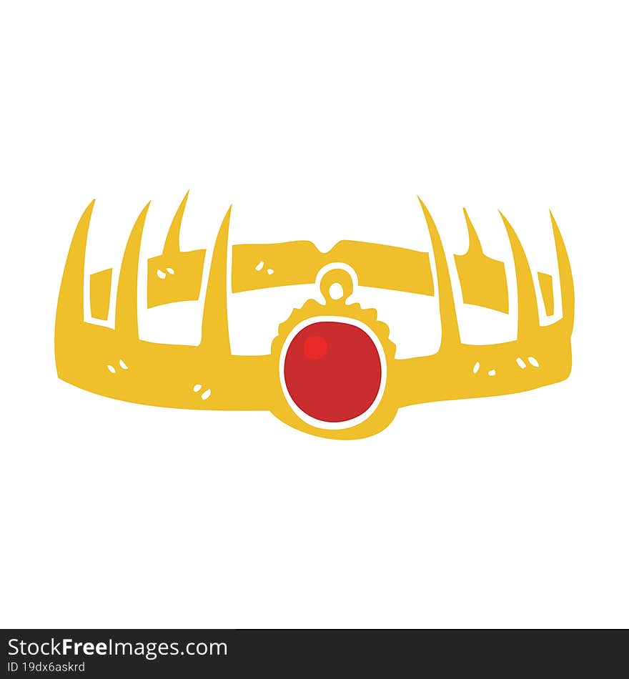 flat color illustration of a cartoon crown