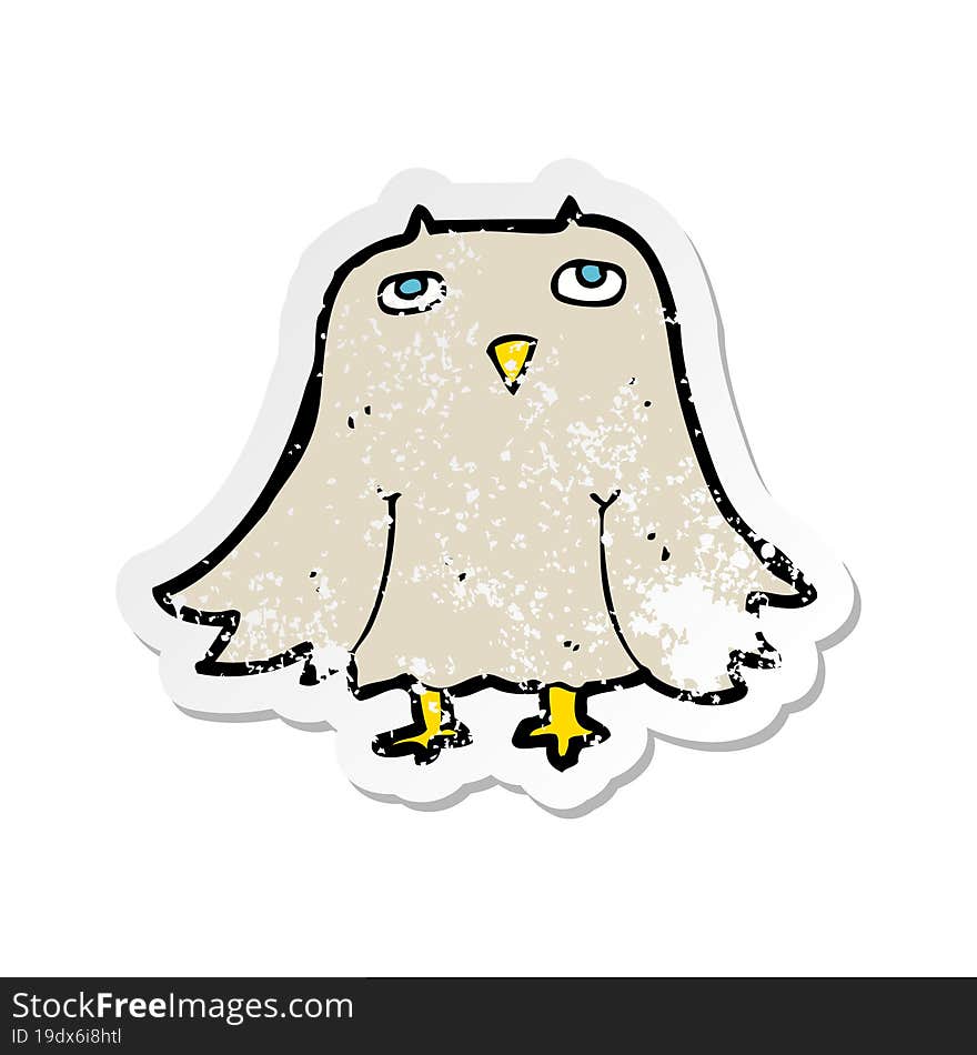 retro distressed sticker of a cartoon owl