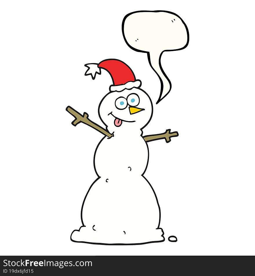 speech bubble cartoon snowman