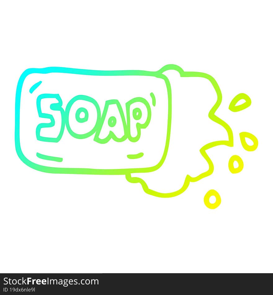 cold gradient line drawing cartoon bar of soap