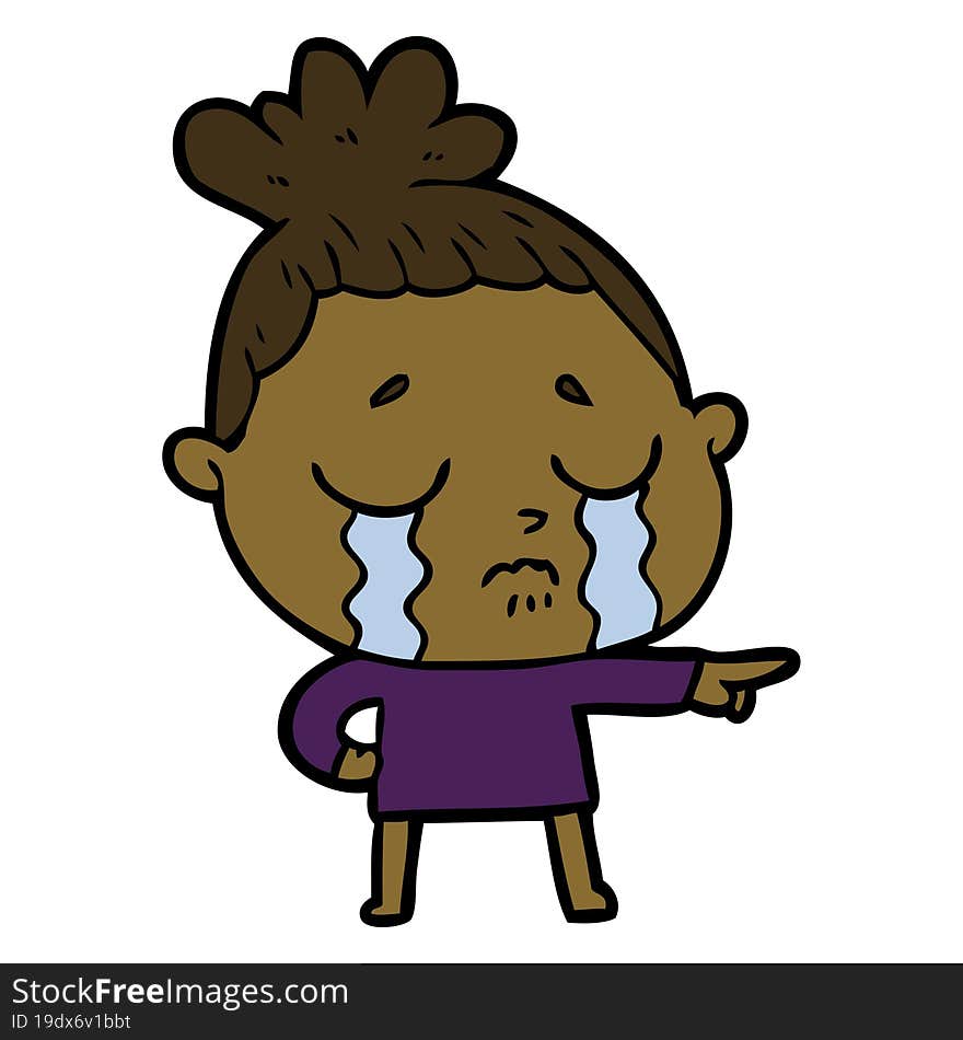 cartoon crying woman. cartoon crying woman