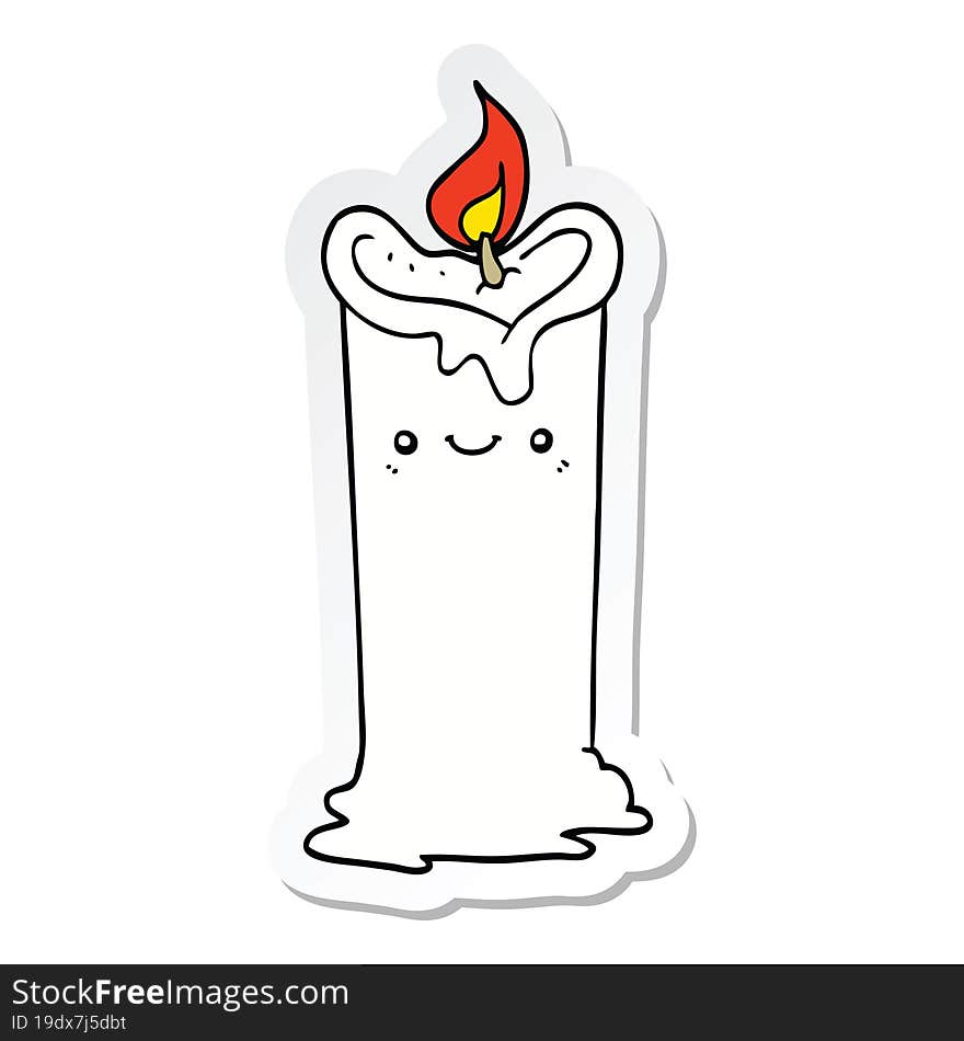 sticker of a cartoon candle