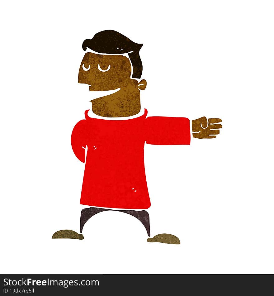 Cartoon Man Gesturing Direction