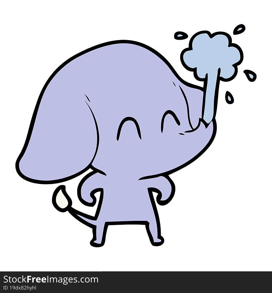 cute cartoon elephant spouting water. cute cartoon elephant spouting water