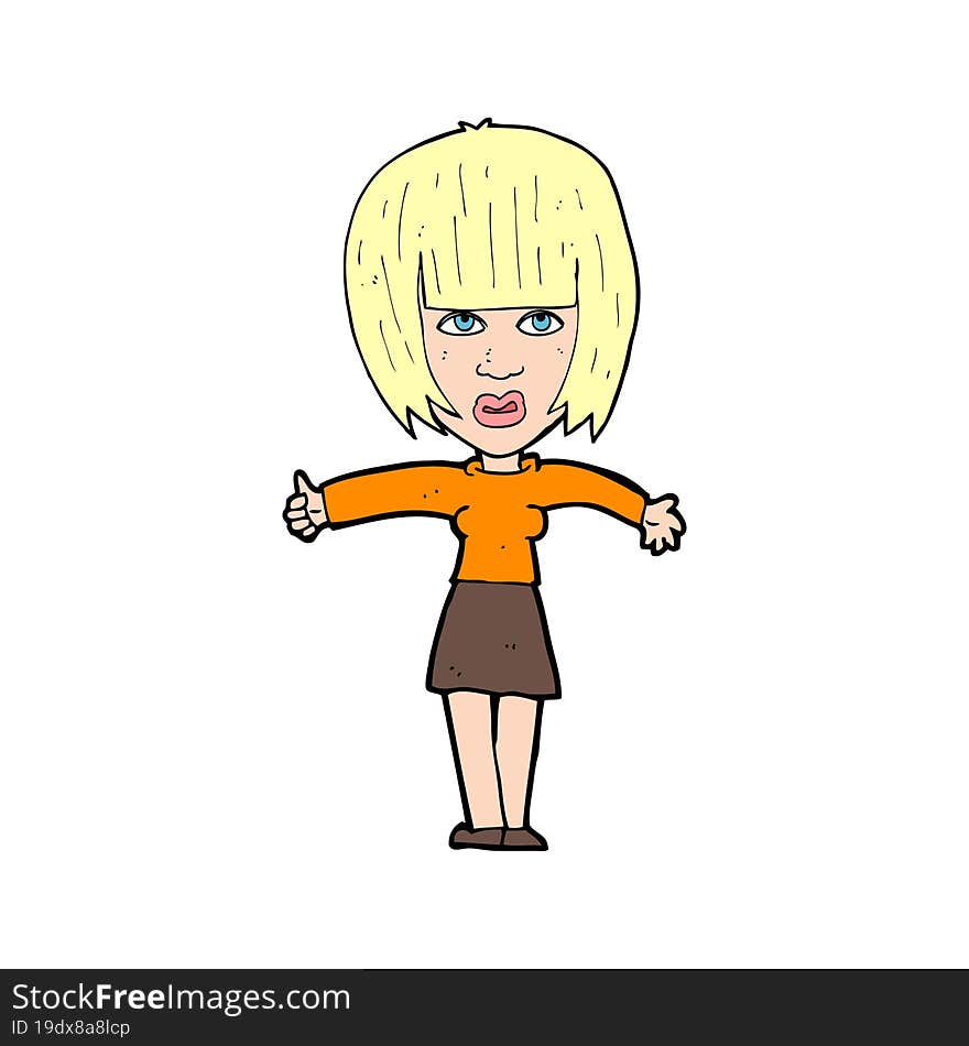 cartoon annoyed woman