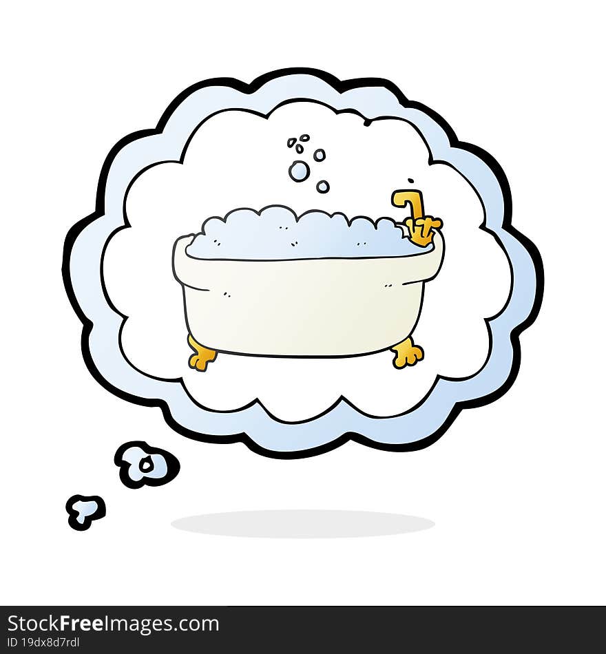 thought bubble cartoon bathtub