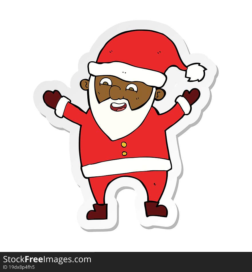 Sticker Of A Cartoon Santa Claus