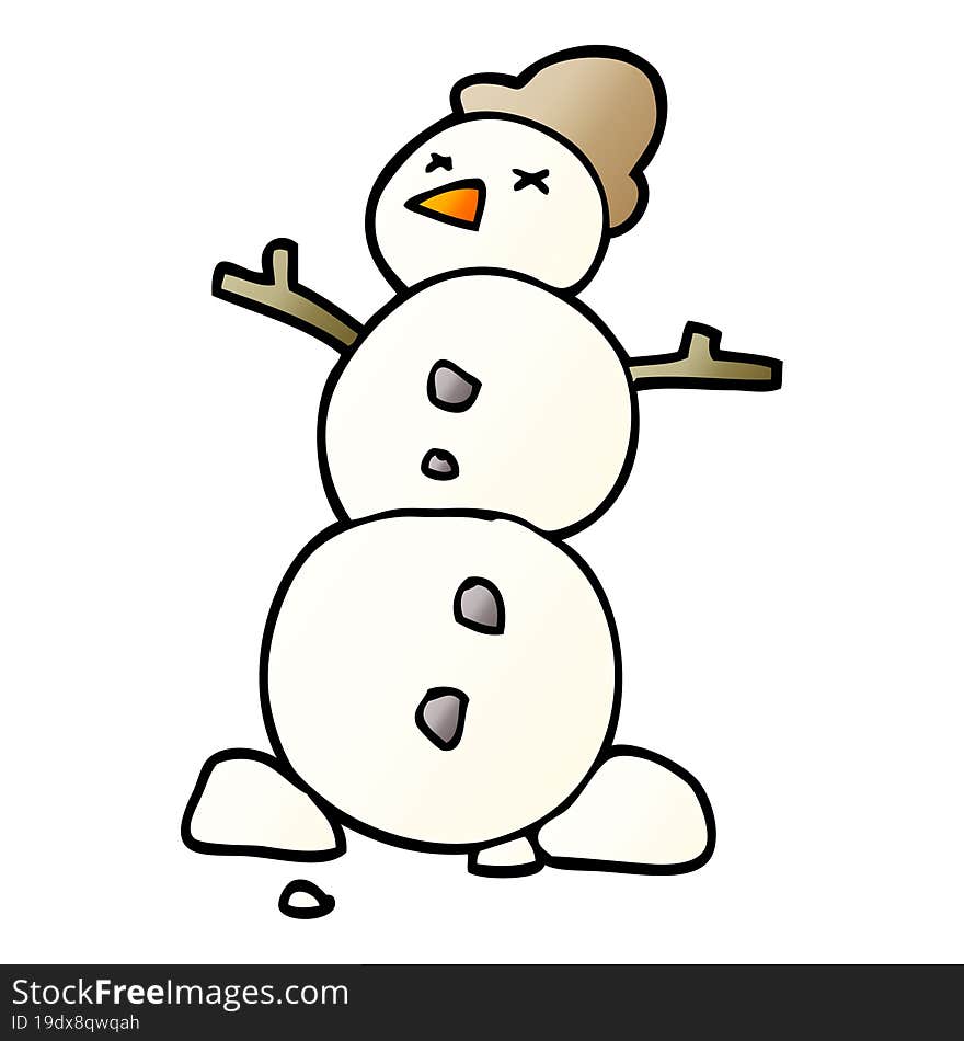 Cartoon Doodle Snowman