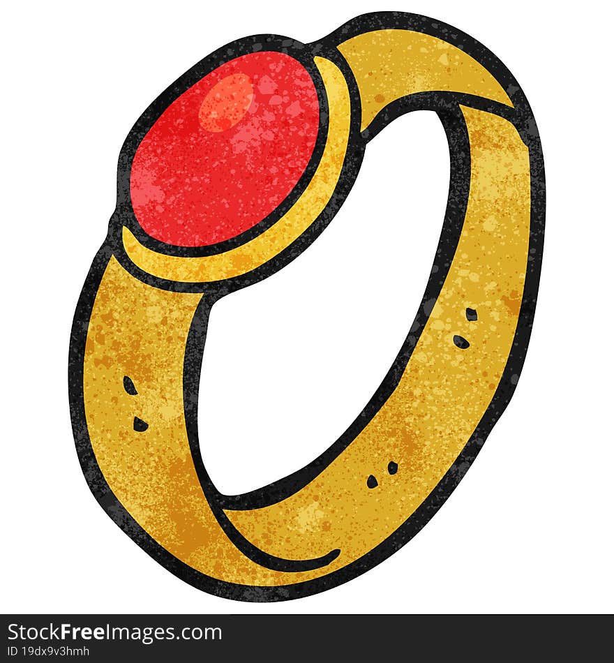 textured cartoon ruby ring