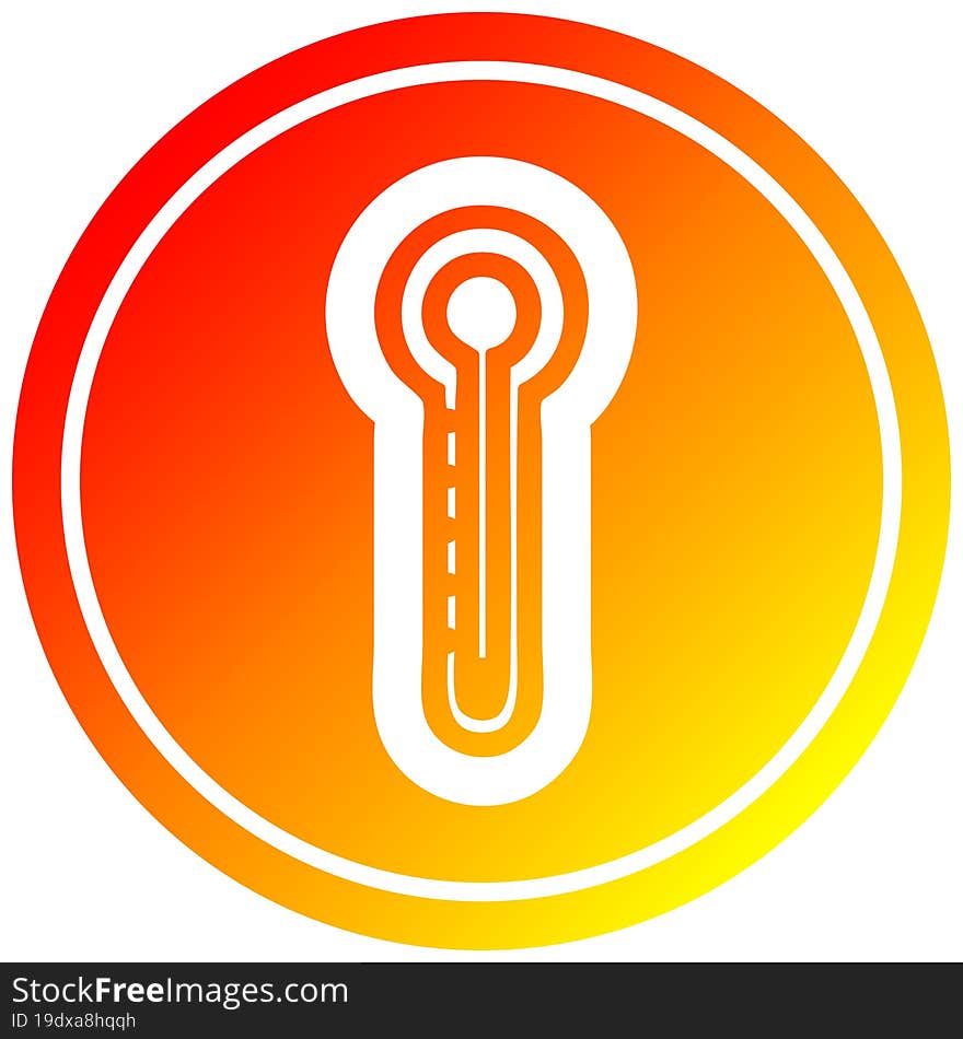 glass thermometer circular in hot gradient spectrum