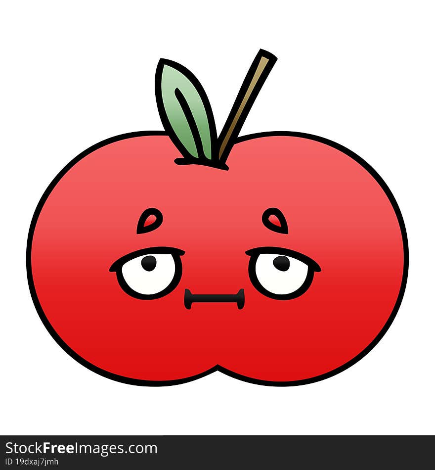 gradient shaded cartoon red apple