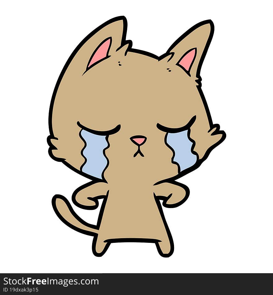 crying cartoon cat. crying cartoon cat