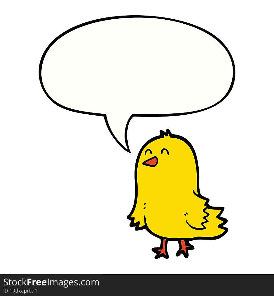 cartoon bird and speech bubble