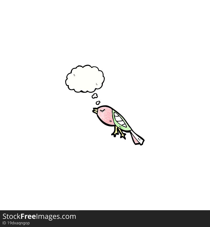 cartoon bird with thought bubble