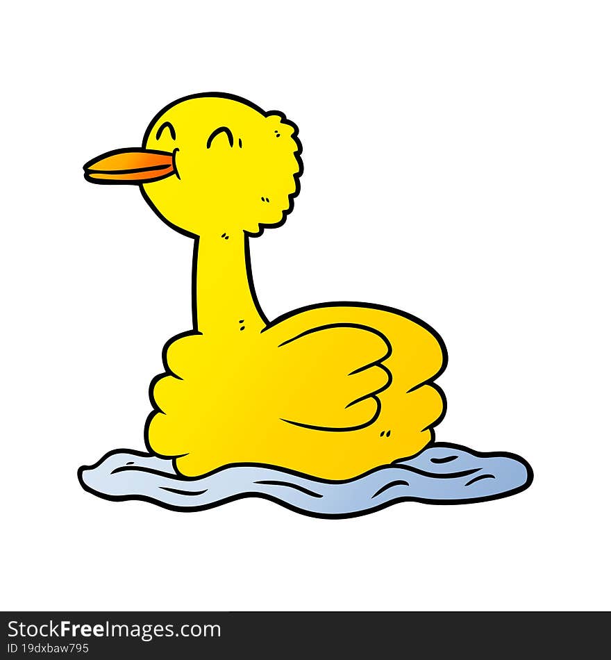 cartoon swimming duck. cartoon swimming duck