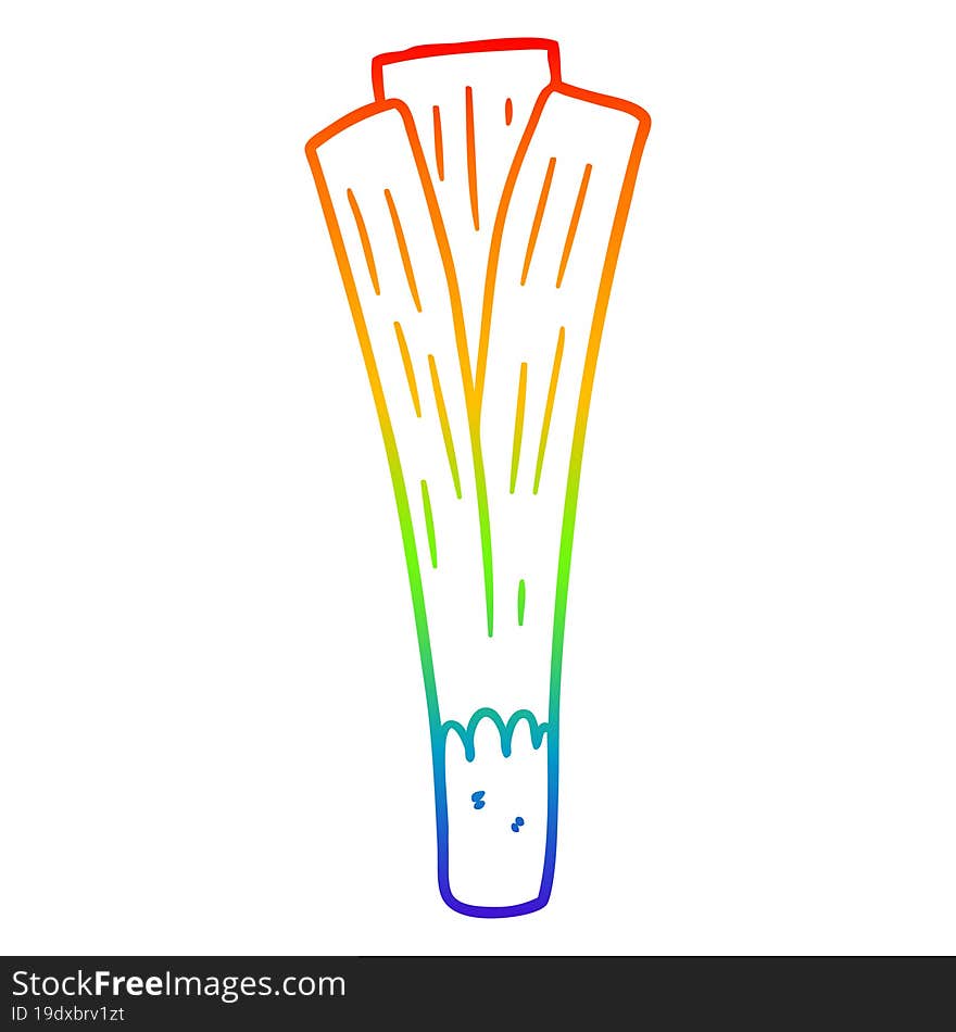 Rainbow Gradient Line Drawing Organic Leek