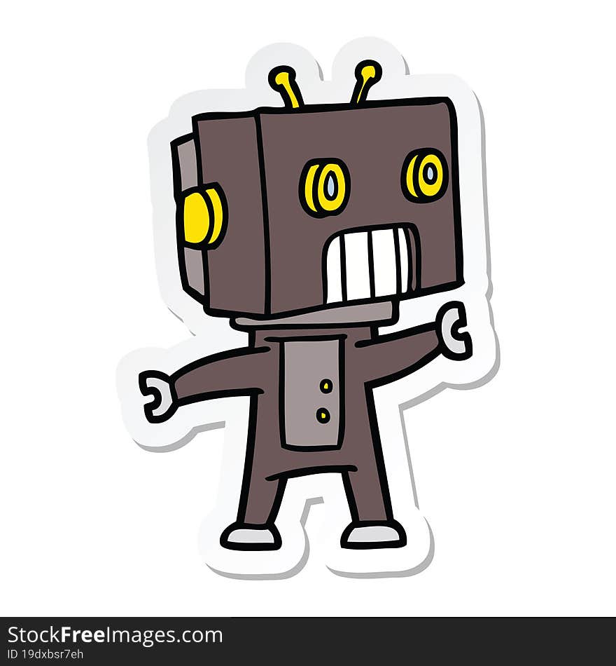 sticker of a cartoon robot