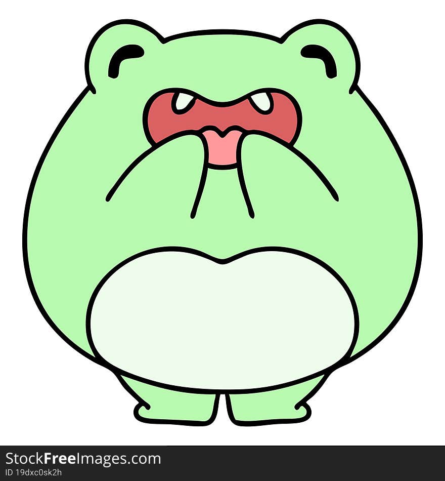 cartoon of a happy laughing frog