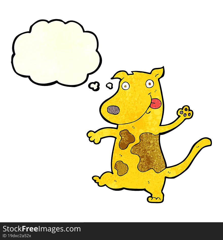 Cartoon Happy Dog With Thought Bubble