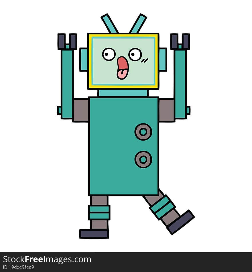 cute cartoon of a robot. cute cartoon of a robot