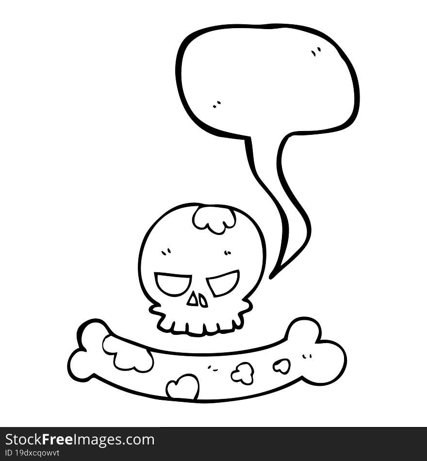 Speech Bubble Cartoon Skull And Bone Symbol