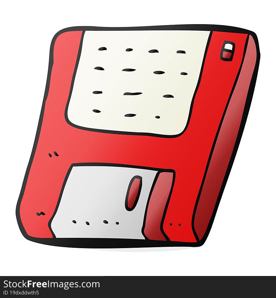 freehand drawn cartoon old computer disk