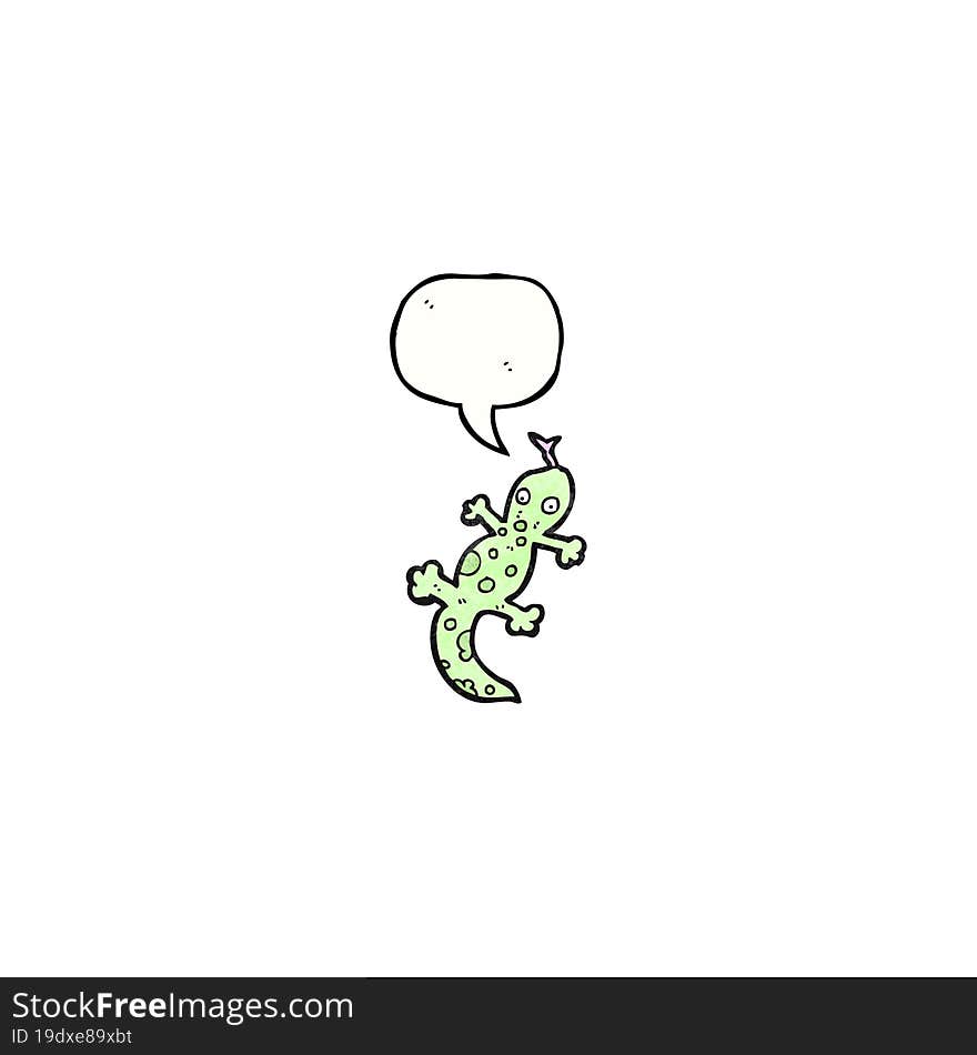 cartoon lizard with speech bubble