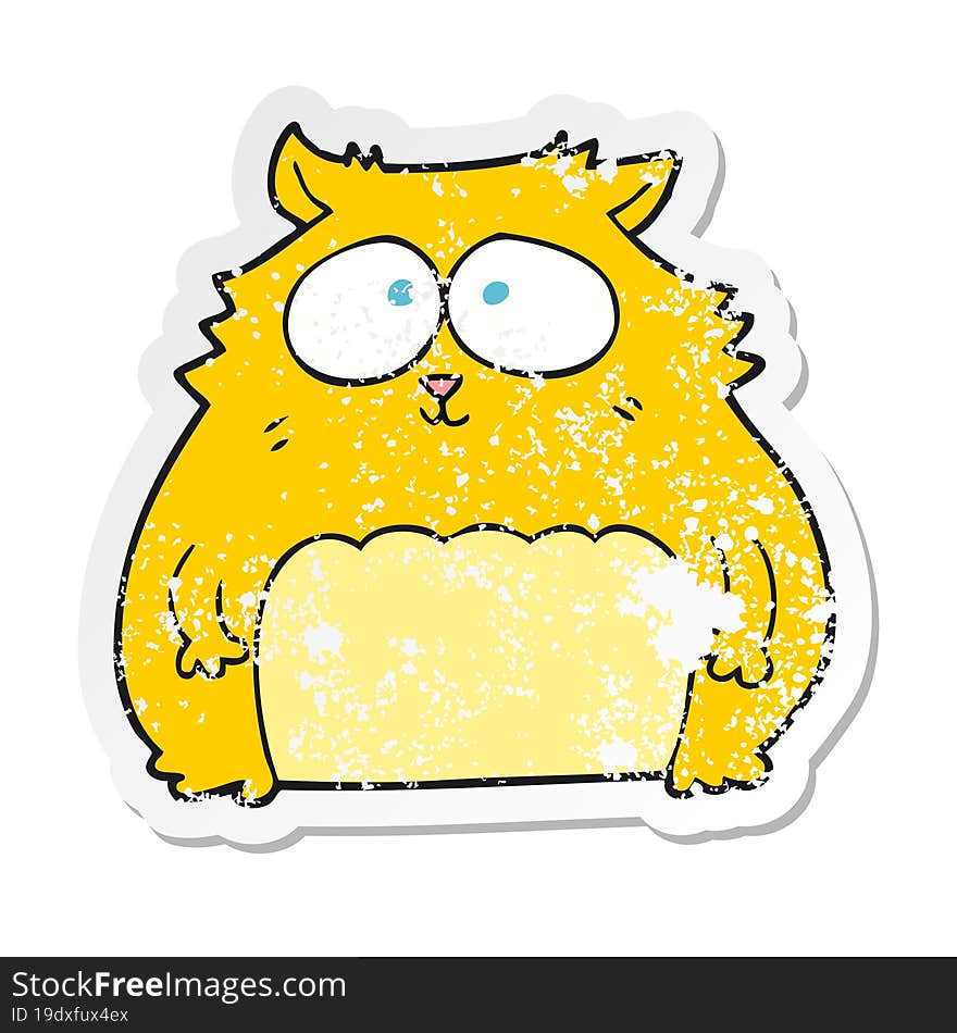 retro distressed sticker of a cartoon cat