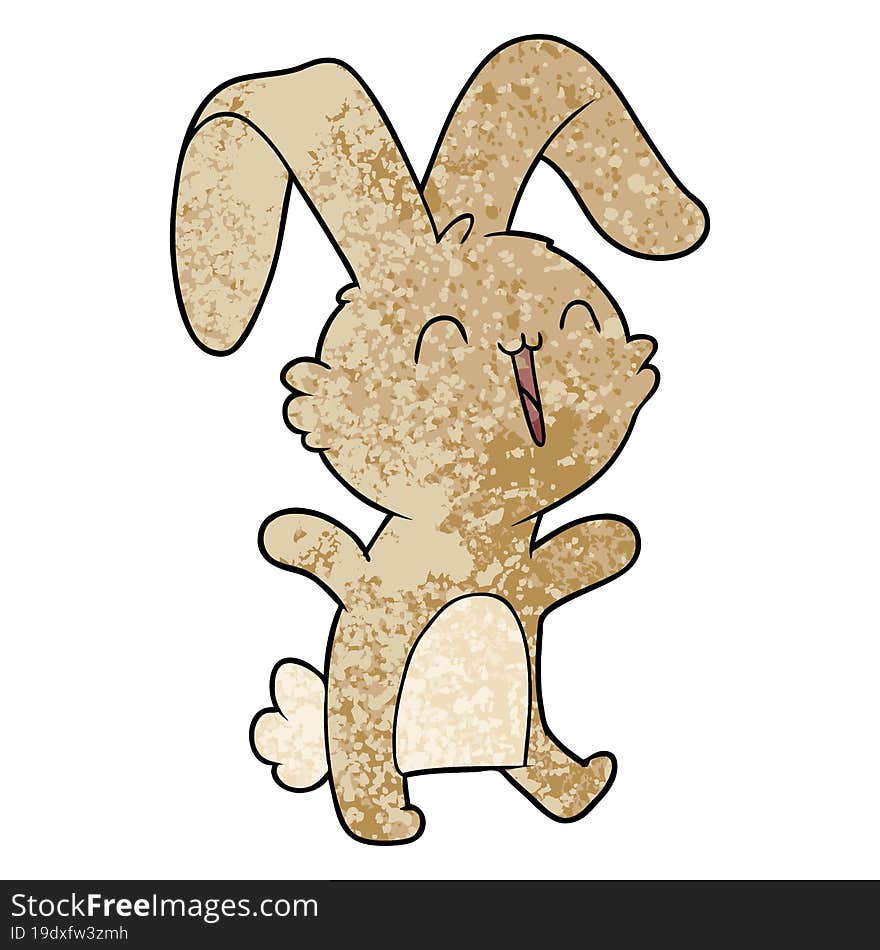 happy cartoon rabbit. happy cartoon rabbit