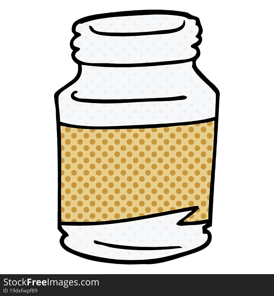 cartoon doodle pill jar