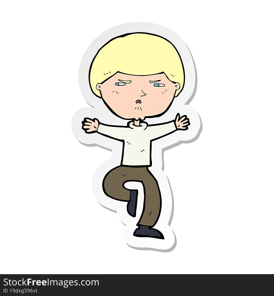 Sticker Of A Cartoon Angry Man