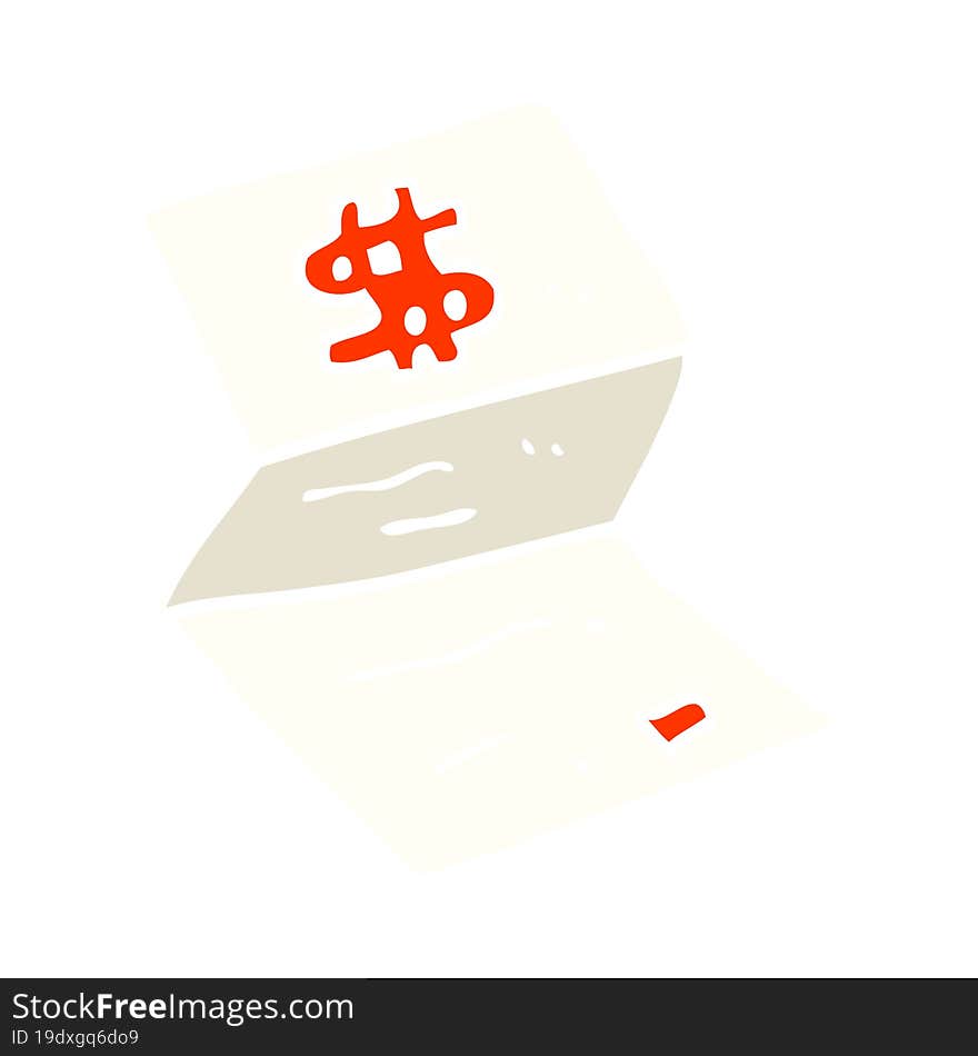 flat color illustration cartoon legal money letter