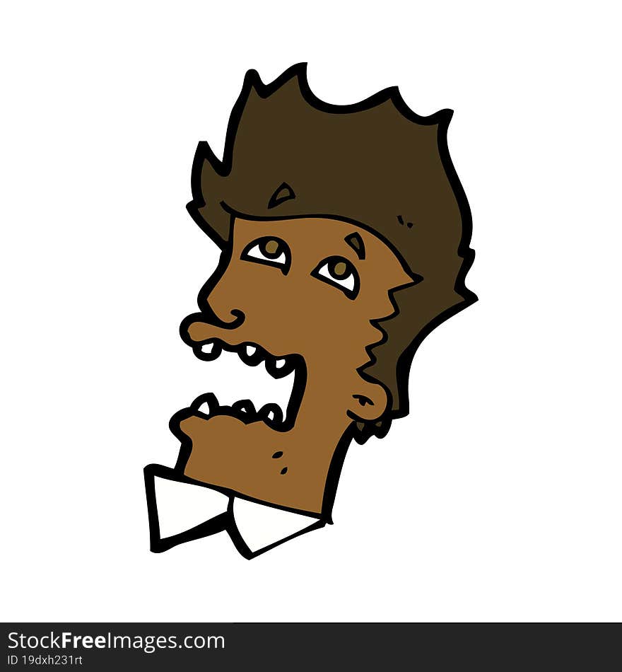 cartoon frightened man